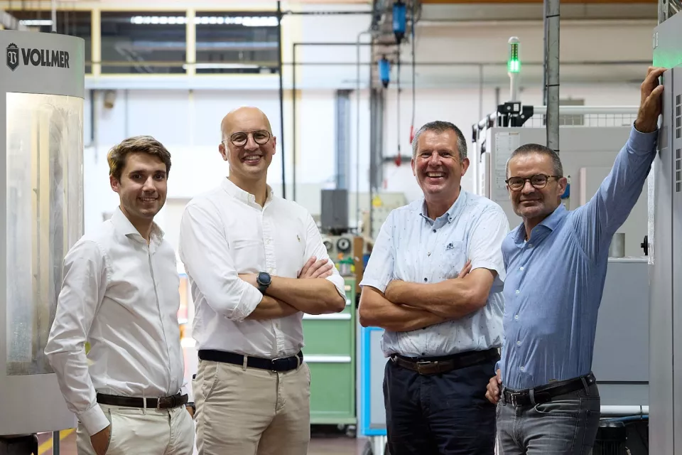 Maes Jonker 2.0: nieuw management vlnr CEO Alexander Van Canneyt, Operational Manager Pieter Wyffels, Bert en Pol Maes